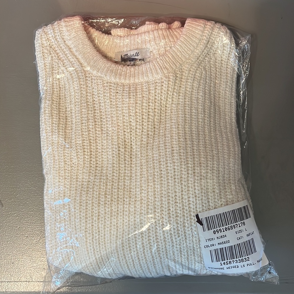 Madewell Textural Knit Pullover Sweater NJ834 Ivory L